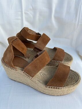Saludos Women’s Brown Suede Espadrille Platform Sandals